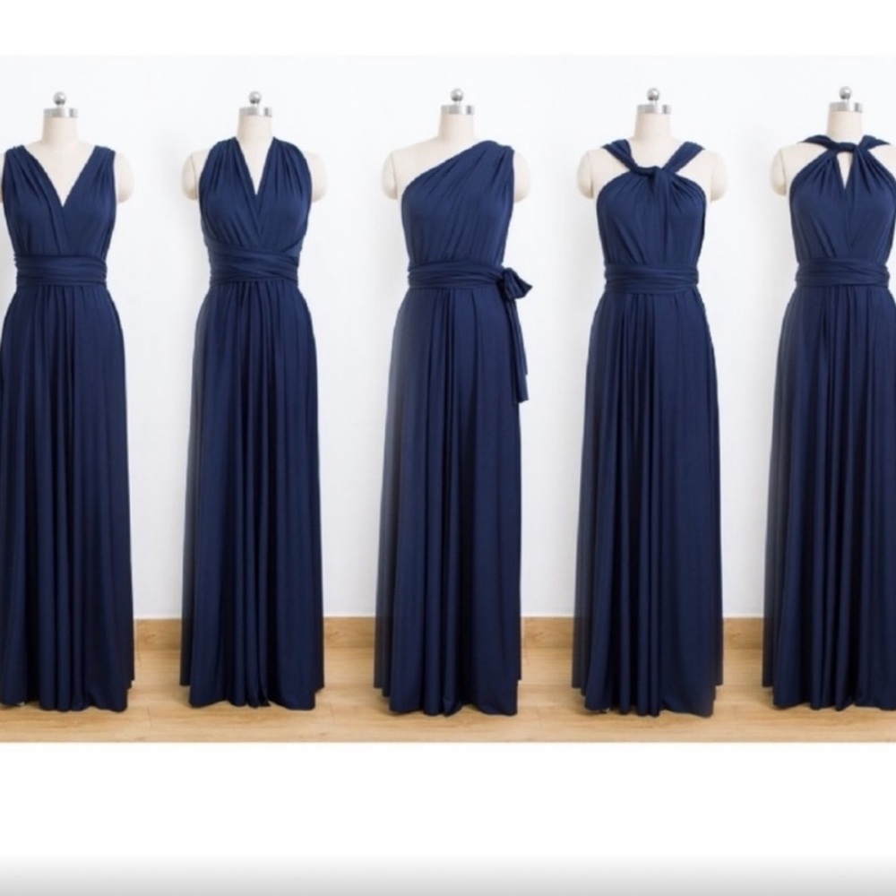 NWT Lulu’s Tricks of the Trade Maxi Dress Navy Blue Small S